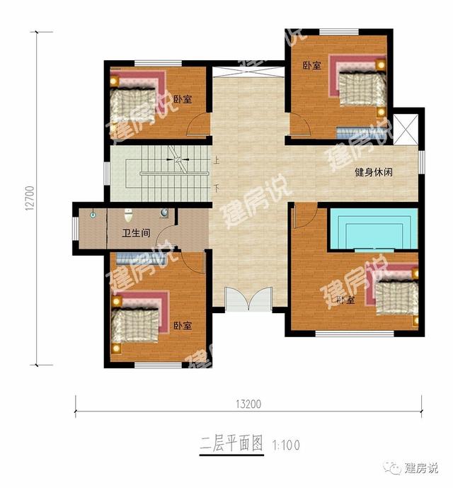 带健身房和书房的三层农村别墅，80、90后都喜欢的户型