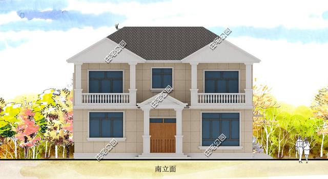 7×13米外置厨房，4室2厅农村别墅二层房屋方案图