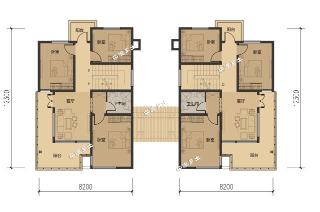 三层简约现代风格双拼别墅设计案例分享！