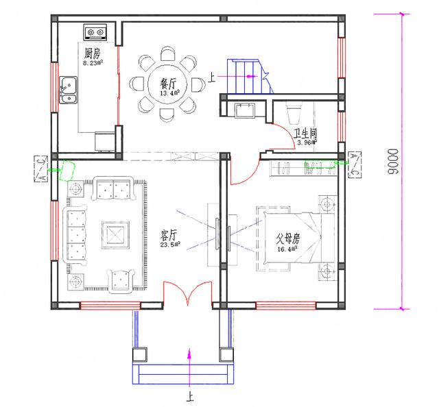 三层80㎡平屋顶自建房方案户型图，简约而不简单