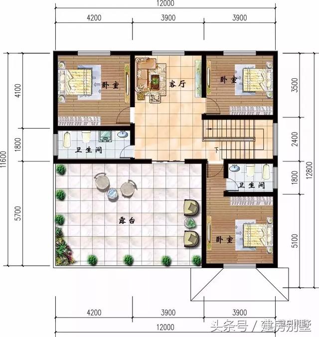 2款开间12米三层自建房屋设计图，PK下，你喜欢哪款？
