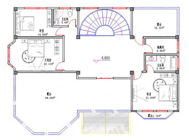 复式三层19×14带地下室休闲室7卧6卫轻奢别墅全套施工图
