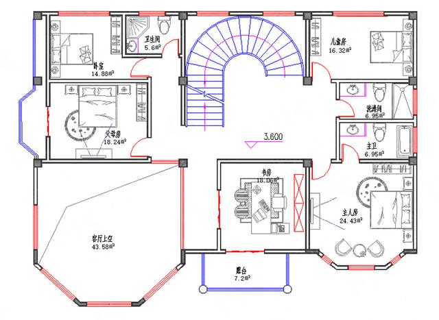 复式三层19×14带地下室休闲室7卧6卫轻奢别墅全套施工图