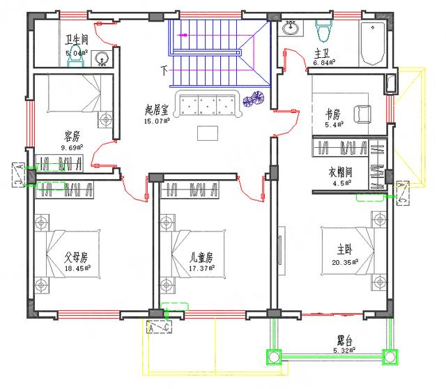 12×10二层农村小楼房设计方案图，25万建主体