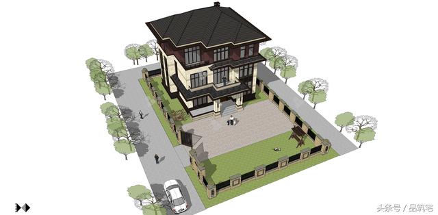 11X12三层莱特风格小别墅，户型方正紧凑，小宅地也能造！