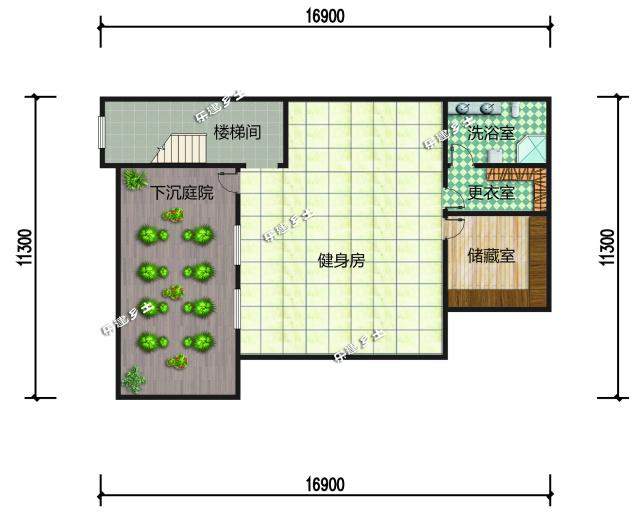 17x15米二层带下沉式庭院新中式别墅全套图纸分享！