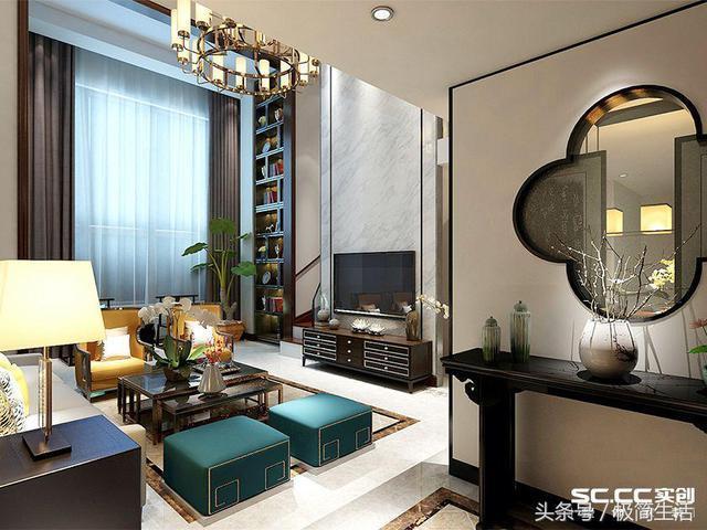 青岛270平别墅装修，知性人文的现代中式风格！