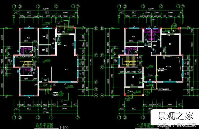 三层别墅设计施工图纸（含外观效果图）带车库露台