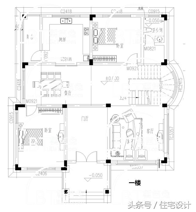 乡村三层豪华欧式自建房别墅设计图纸效果图带车库全套施工图纸！