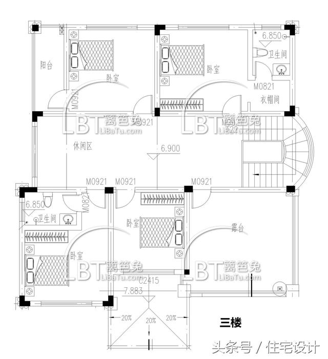 乡村三层豪华欧式自建房别墅设计图纸效果图带车库全套施工图纸！