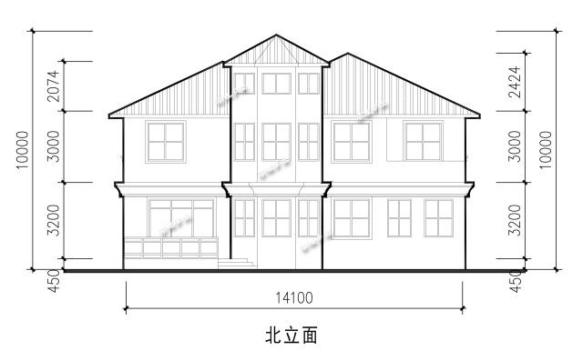 14.3x12.8米二层欧式别墅设计