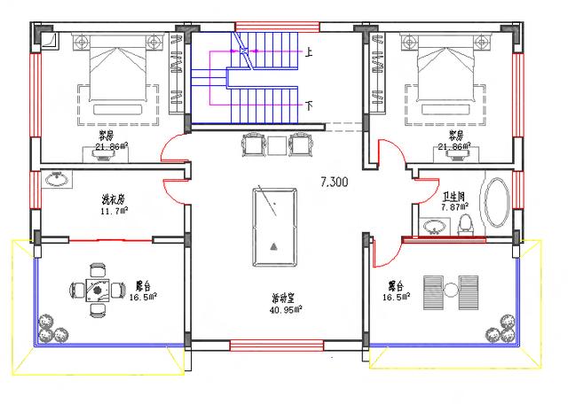 三层徽派风格50万3厅6室5卫16×11带中堂套房自建房图纸水电齐