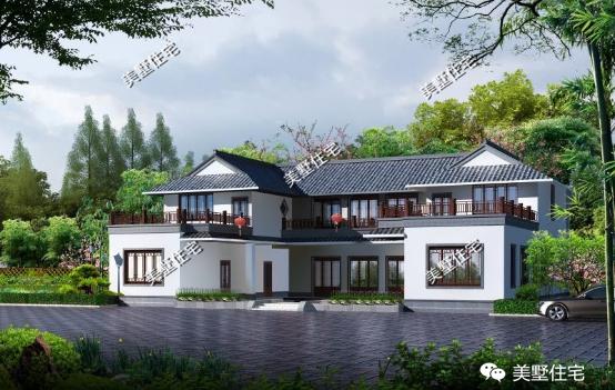 新中式别墅设计图，进深21X17米极致户型布局，舒适度高，经济实用，很完美