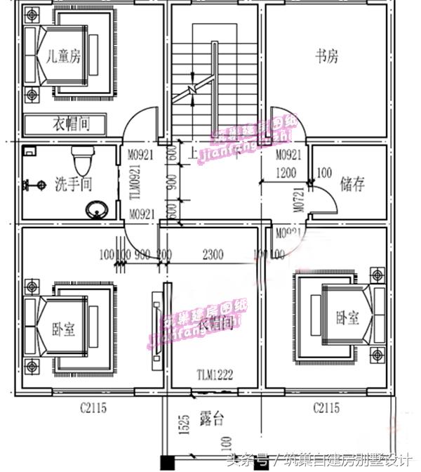 25万以内占地90平米三层带车库农村自建房别墅设计图施工图