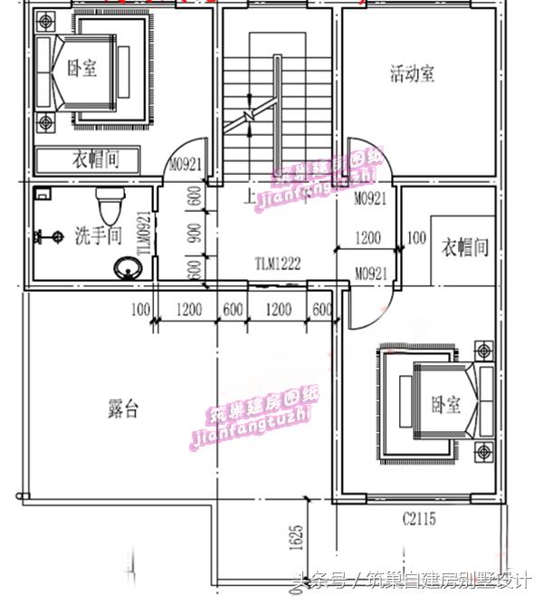 25万以内占地90平米三层带车库农村自建房别墅设计图施工图