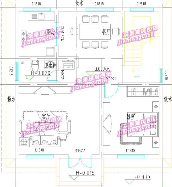 最新占地100平米三层农村自建房设计图带效果图