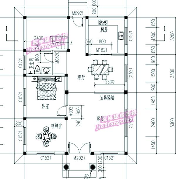 110平米9x12米二层5卧2厅农村自建房设计CAD图效果图
