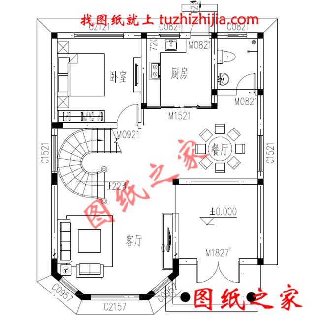 100平米两间三层楼房设计图,农村盖房舒服实用最重要