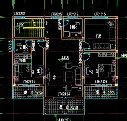 3厅6卧带老人房+主卧套房+多阳台三层自建房设计图，30万占地140㎡