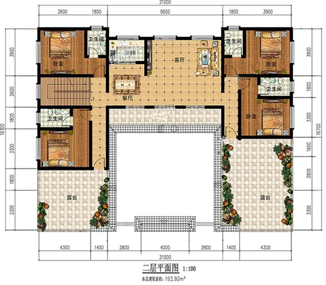 二层中式四合院别墅设计图，经典、漂亮（全套施工图）