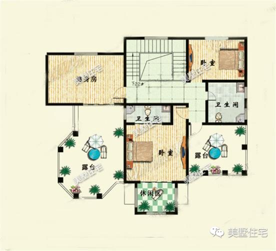15X13米三层豪宅，8室7卫还有2客厅，造型和布局堪称完美