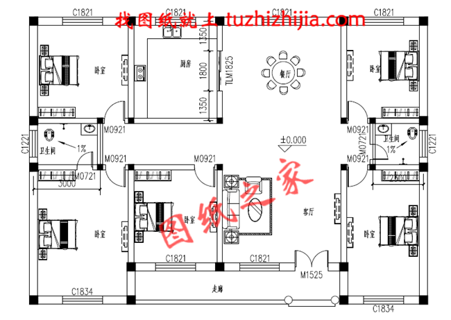 農村蓋房設計大全一層房子的設計圖紙,色調清新靚麗