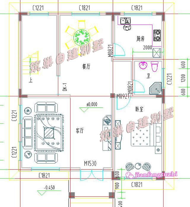 9x10米7卧3卫三层农村自建房别墅设计图，外形清新简洁，内部空间规划紧凑