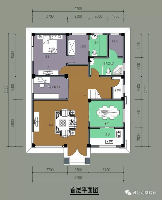 9米小面宽三层别墅设计图，经典的欧式风格，端庄大气，室3厅带露台，造价不超过45万