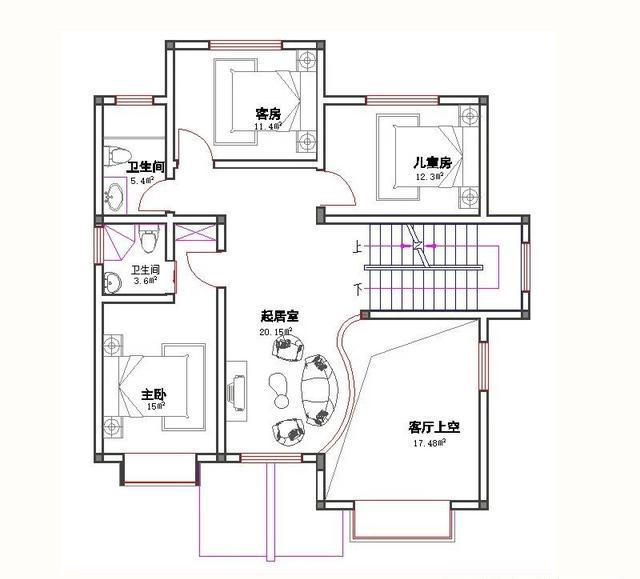 35万11×12米3厅5卧复式三层徽派风格农村自建房设计图