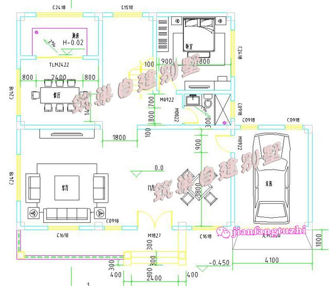 广东15x11米四层抗震框架结构别墅设计图效果图，套间+独立车库！