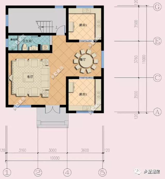 10X9米农村三层小别墅设计图，不仅造价经济，框架结构只要37万，布局也是独特！