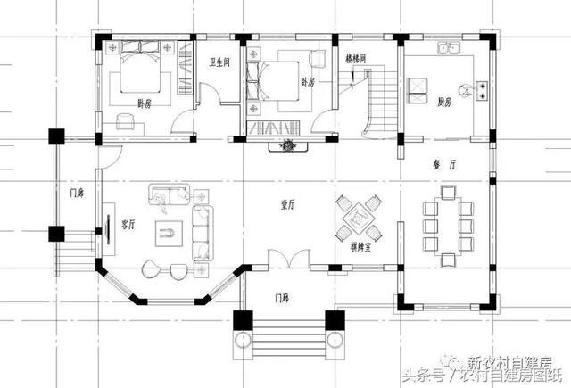 自建二层别墅设计图，15X10米带地下室，集豪华实用于一体