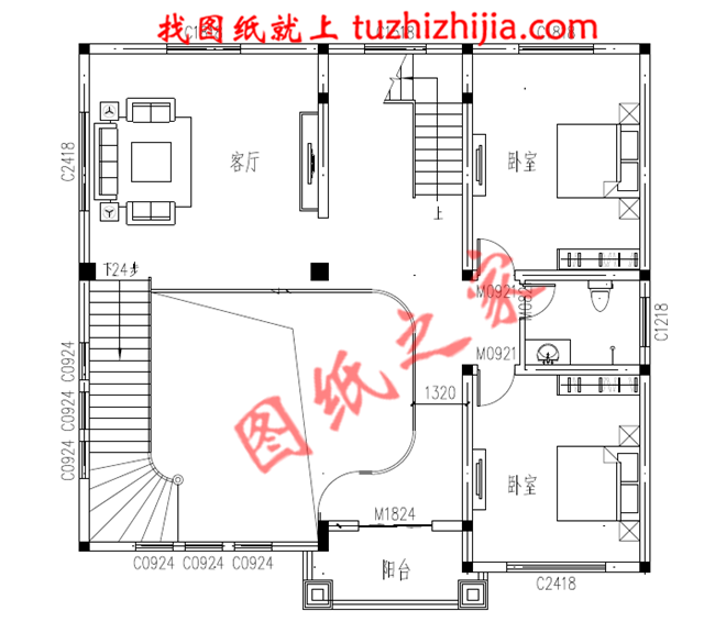 三間三層樓房設計圖紙,複試的設計,漂亮的一塌糊塗