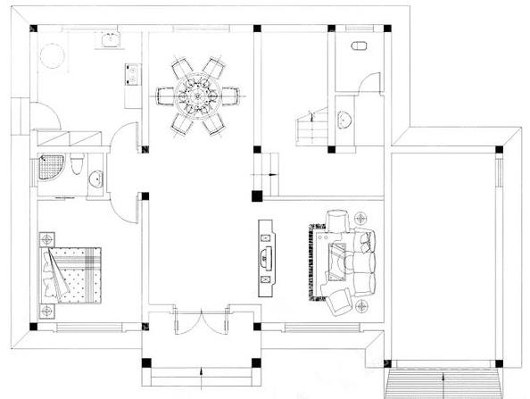 15×11米9卧三层农村别墅图纸，挑空客厅+卧室套间+露台