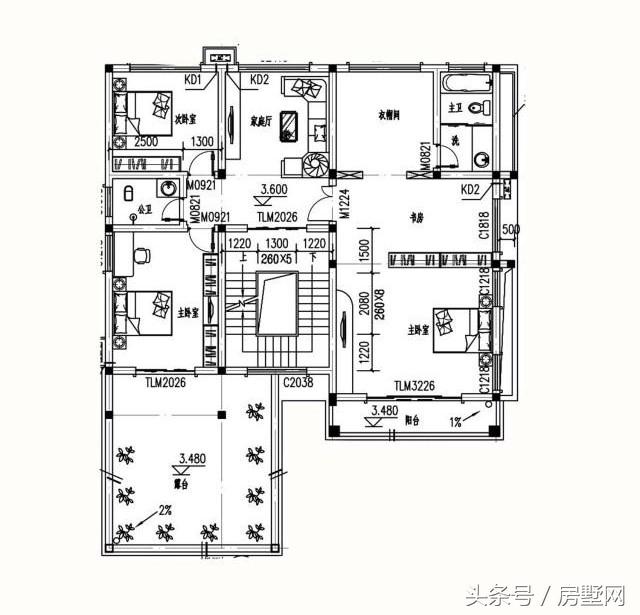 别具一格的别墅设计图，出挑的设计，合理的布局