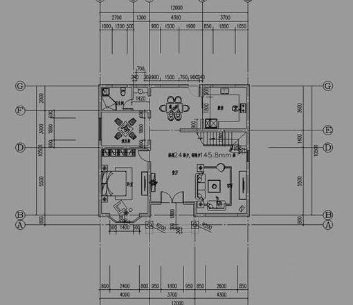 12×11米3厅4卧二层农村小别墅设计图