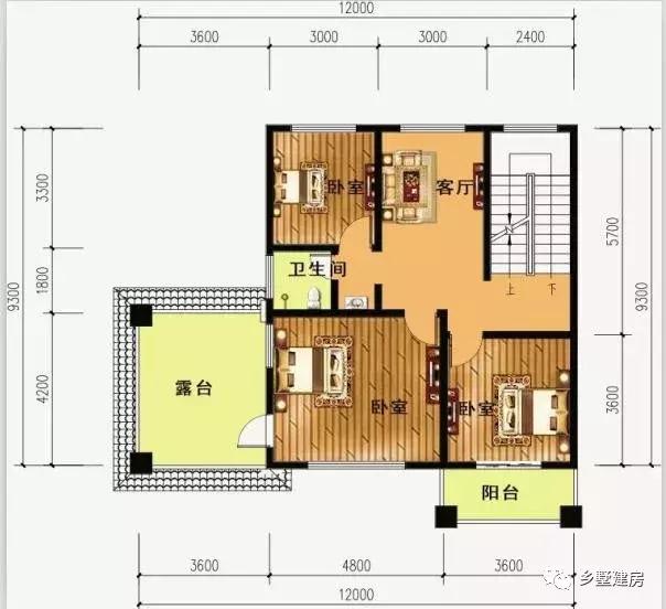 12mX9m的别墅设计，带有车库和露台，造价多少？附带图纸！