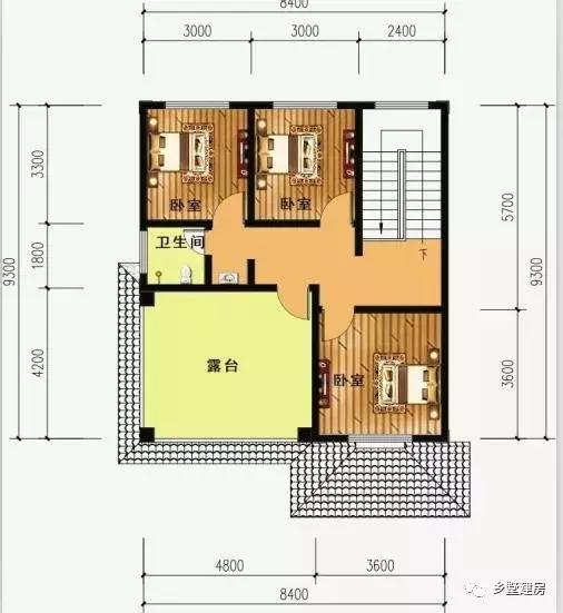 12x9的别墅设计图，带有车库和露台，造价多少？附带图纸！