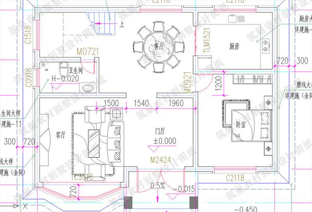 新款20万12×10米二层欧式田园风小别墅3厅5卧全套施工效果图