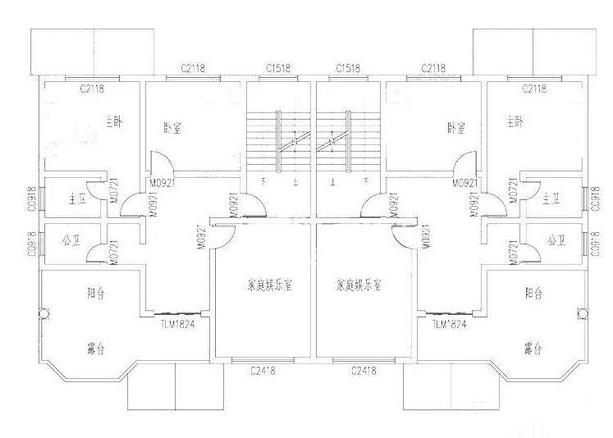 21×13米80万带堂屋三层双拼别墅设计图