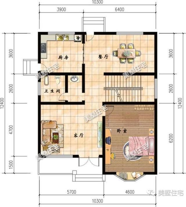 30万10X12米三层别墅设计图，7室2厅大露台，建一栋自己的小房子，感受这身边的美好