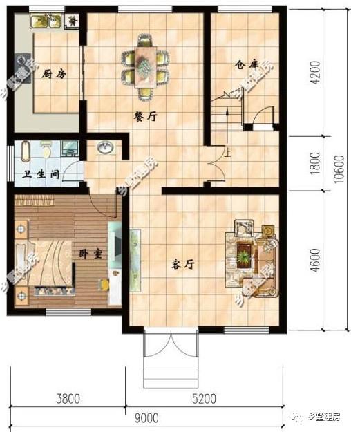 9X10米农村三层别墅设计图，为小宅基小户型量身定制，小面积照样高大上