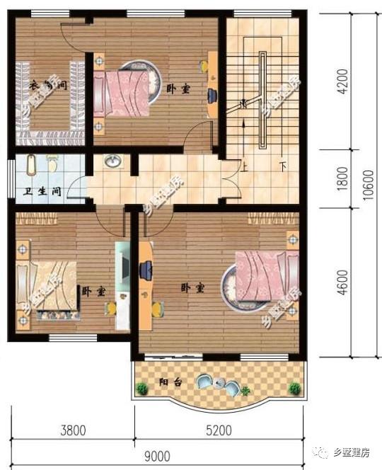 9X10米农村三层别墅设计图，为小宅基小户型量身定制，小面积照样高大上
