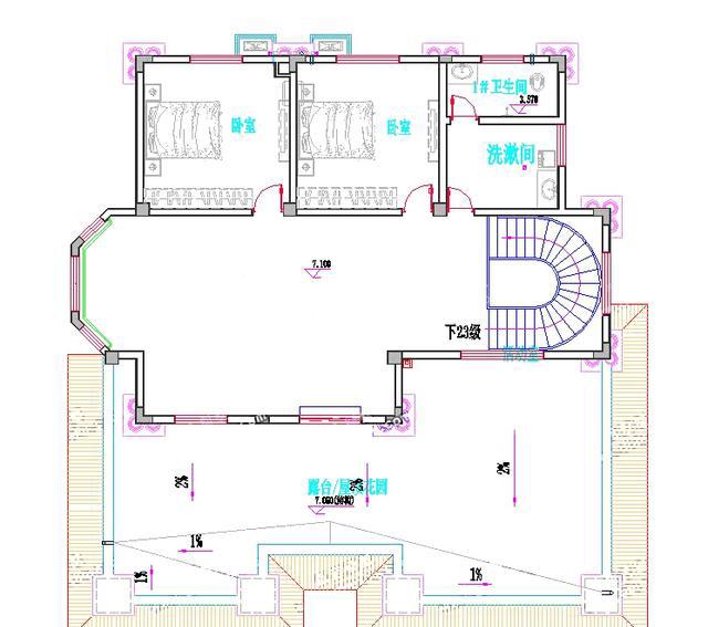 60万15×15米复式三层带地下层农村别墅户型设计图