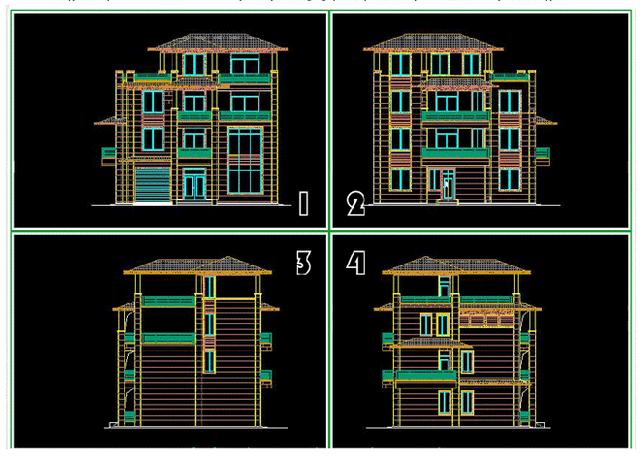 现代新中式四层复式别墅，旋转楼梯，含效果图