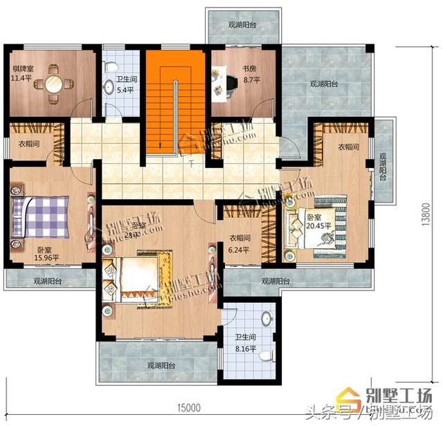 15X14米二层别墅设计图，空间利用合理且居住舒适