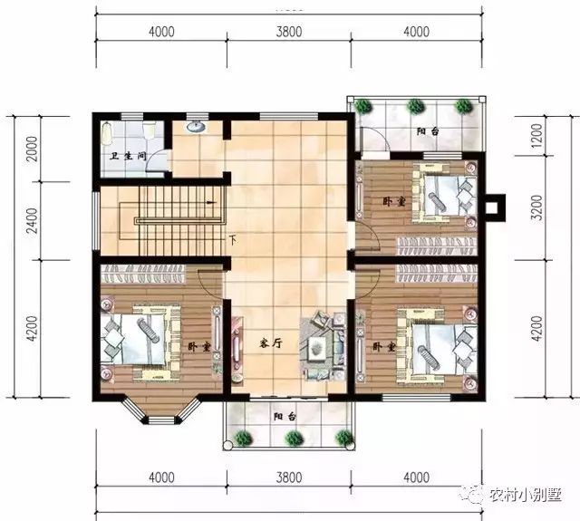 11X8.5米普通二层农村小楼图，不用攒钱也能建得起