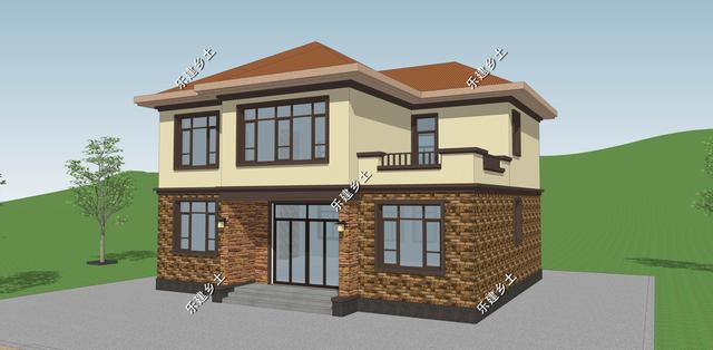 简单大方的简欧风格二层别墅设计图，配色简单，方正大方，温馨舒适。