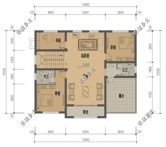 简单大方的简欧风格二层别墅设计图，配色简单，方正大方，温馨舒适。