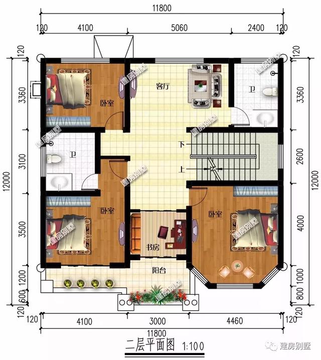 11.8×12米农村别墅设计图，布局好，大大提升你的居住幸福感